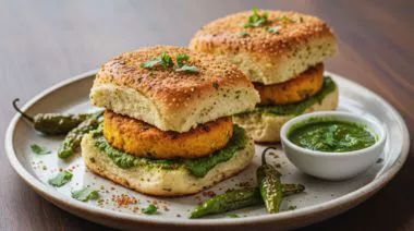 Onion Fry Vada Pav available at Aaron Spectra through DeskDrop