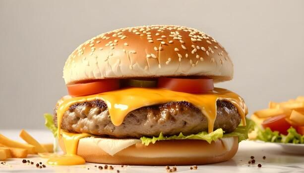 Cheese Supreme Burger available at Demo through DeskDrop