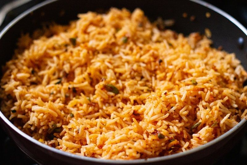 Schezwan Pulao available at Aaron Spectra through DeskDrop