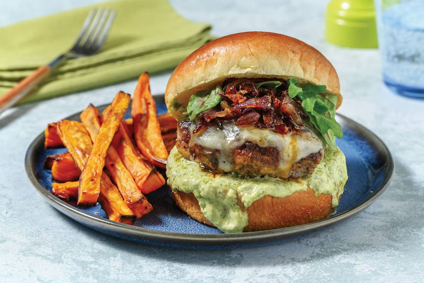 Crazy Cheesy Burger & Fries available at Krish Cubical through DeskDrop