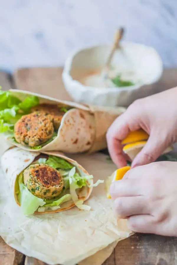 Falafel Wrap available at Demo through DeskDrop
