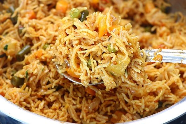 Veg. Biriyani available at Aaron Spectra through DeskDrop