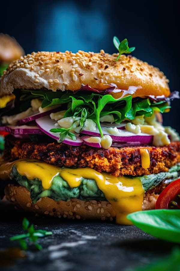 Veg. Burger available at Aaron Spectra through DeskDrop