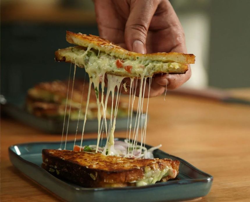 Cheese Masala Toast available at Rk Iconic through DeskDrop