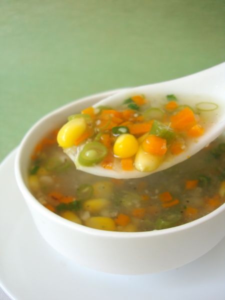 Veg Sweet Corn Soup available at Apollo Arcade Chanakyapuri through DeskDrop