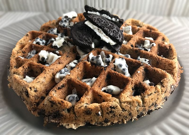 Cookie Cream Waffle available at Krish Cubical through DeskDrop