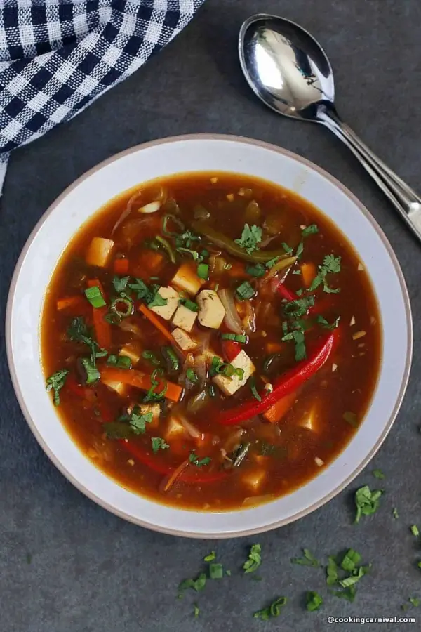 Veg Hot N Sour Soup available at Apollo Arcade Chanakyapuri through DeskDrop